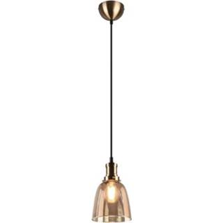 Trio international Glazen hanglamp VitaØ 14cm goud met amber glas R30741004