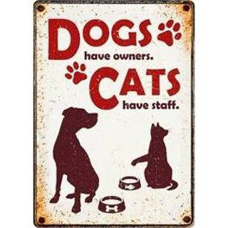 👉 Waak bord blik Plenty gifts waakbord dogs have owners cats staff 21X15 CM 8717127447022