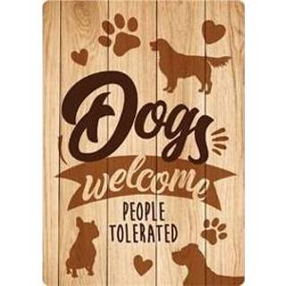 👉 Waak bord blik Plenty gifts waakbord dogs welcome people tolerated 21X15 CM 8717127447220
