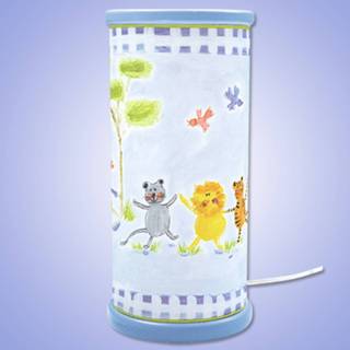 👉 Tafel lamp hout warmwit a+ licht lichtblauw Fantasierijk vormgegeven LED tafellamp JUNGLE