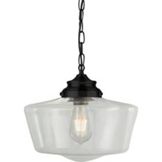 👉 Searchlight Hanglamp School HouseØ 30cm zwart 8071-1BK