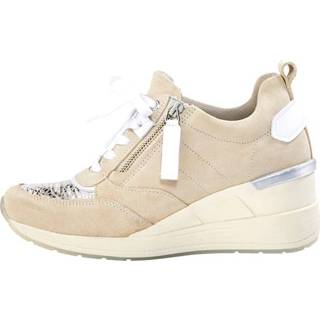 👉 Veterschoenen geruwd leer effen vrouwen verwisselbare crème Veterschoen Naturläufer 4055707957610