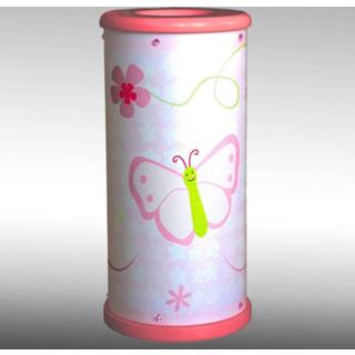 👉 Tafel lamp hout roze warmwit a+ kinderen Papillon - LED tafellamp voor de kinderkamer