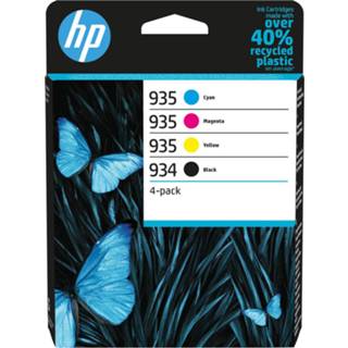 👉 Zwart cyaan magenta geel HP Cartridge 934 Origineel 4-pack Zwart, cyaan, magenta, 6ZC72AE