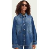 👉 Denim shirt XS vrouwen between jackets blauw Scotch & Soda Fringed 8719029712697