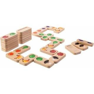 👉 Kinderspel houten hout stuks kinderen Plan Toys Fruit Domino 8854740056399