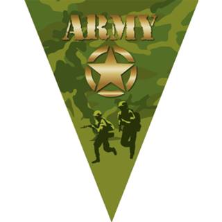 Slinger groen Leger camouflage army thema vlaggetjes slinger/vlaggenlijn van 5 meter