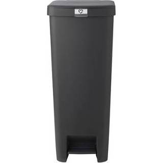 👉 Pedaalemmer grijs kunststof Brabantia StepUp 40 Liter - Dark Grey 8710755800023