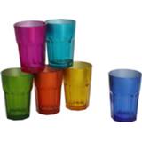 👉 Drinkglas glas 18x Stuks gekleurde drinkglazen 380 ml van