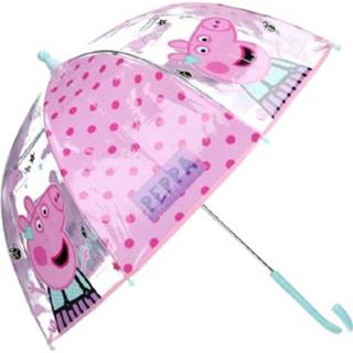 👉 Paraplu PVC kunststof kinderen Peppa Pig junior geen taal roze transparant Nickelodeon 73 cm roze/transparant 8712645269415