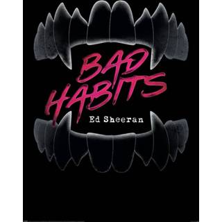 Poster Hoofdmateriaa Papier zwart unisex wit Ed Sheeran - Bad Habits 5050574349420