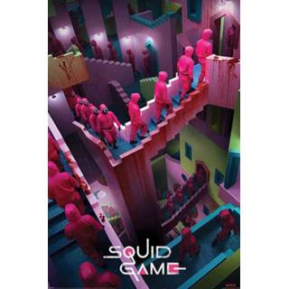 👉 Poster unisex Hoofdmateriaa Papier meerkleurig Squid Game - Crazy Stairs 5050574350082