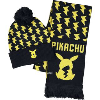 👉 Sjaal unisex geel zwart Pokémon - Pikachu Thunder Giftset 8718526128895