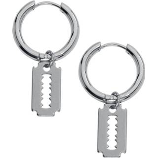 👉 Scheermesje vrouwen zilverkleurig EtNox - Razor Blade Hoop oorbellen Oorbel 4251189273761