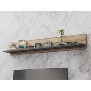 👉 Boekenplank antraciet Wandplank LUCIOLE 195 cm antraciet/silva zonder led 5400943215908