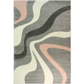 👉 Vloerkleed grijs roze polypropyleen rechthoekig gestreept diamond Golfjes Desing Grijs/Roze - 200 x 290 cm 8785265223617