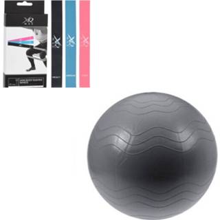 👉 Weerstandsband zwart active Set van 3 Weerstandsbanden - Fitnessbanden Latex + XQ Max Yogabal– Inclusief Pomp – 65 cm 6011604581561