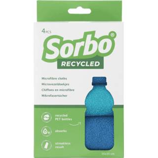 👉 Microvezeldoek recycled active Sorbo Microvezeldoekjes 35x35cm 4 stuks 8712113565650