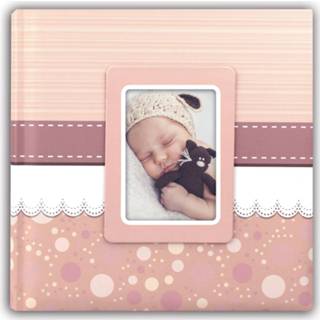 👉 Fotoboek roze kunststof baby's meisjes Fotoboek/fotoalbum Cinzia baby meisje met 30 paginas 31 x 3 cm