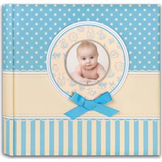 👉 Fotoboek blauw lichtblauw kunststof baby's Fotoboek/fotoalbum Matilda baby jongetje met 30 paginas 31 x 3,5 cm