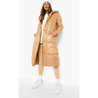 👉 Long Line Bodywarmer Met Capuchon, Camel