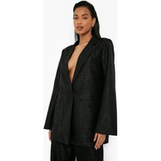 👉 Oversized Gekleurde Blazer Met Textuur, Black