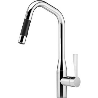 👉 Platina mat Dornbracht Sync ééngreeps keukenmengkraan met draaibare uitloop en Pull-down sproeifunctie 42 cm, donker 4029011764349
