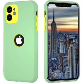 Siliconen hoesje groen geel X Xs ShieldCase dubbellaags iPhone / (lichtgroen-geel)