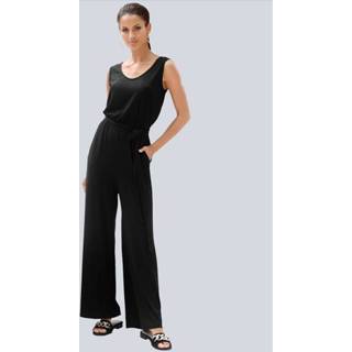 👉 Jumpsuit zwart viscose effen vrouwen toptrendy Alba Moda 4055708163089