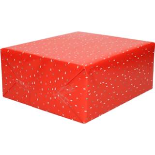 Inpakpapier rood 1x Rollen Inpakpapier/cadeaupapier met gekleurde druppels print 200 x 70 cm