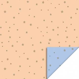 👉 Inpakpapier pastel oranje active House of products sterren - orange 3 m 8713417015889