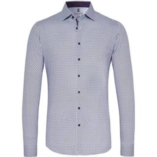 👉 Over hemd super stretch XXL blauw print male Desoto Overhemd Kent Grafische Multicolour 4045857526378 2900057868036