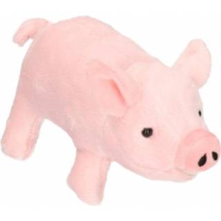 👉 Knuffeldier roze pluche kinderen biggetjes 21 cm boerderij dieren