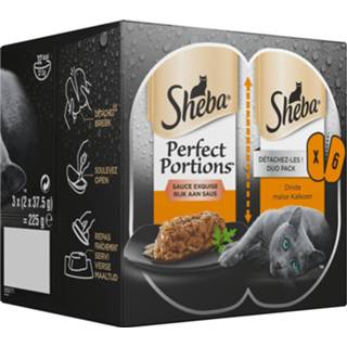 👉 Kalkoen active Sheba Perfect Portions in Saus 3 x 2 stuks 4008429135446