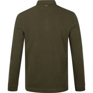 Longsleeve polo XXL donkergroen male effen groen katoen Napapijri Ebir 195441444121 2900055106024