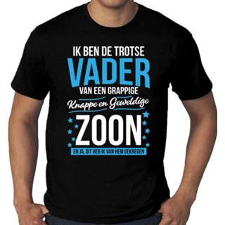 👉 Shirt active mannen zwart Grote maten Trotse vader / zoon cadeau t-shirt voor heren