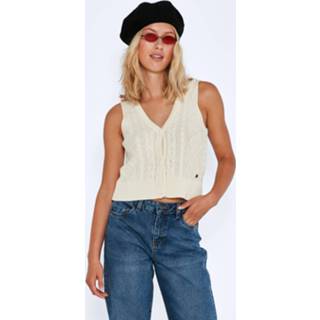 👉 Bodywarmer katoen l vrouwen wit Gebreide 'Una' 5715215825526