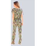 👉 Jumpsuit zwart perfect voor kantoor vrouwen viscose Alba Moda Zwart::Groen 4055708167650