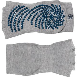 👉 Gaiam Grippy Toeless Yoga Socks - Anti-slip Yogasokken - Grijs / Teal Blauw