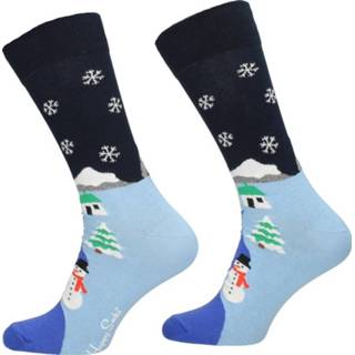 👉 Sock unisex blauw Happy Socks - The Little House On Snowland 2600079983785 2600079973786