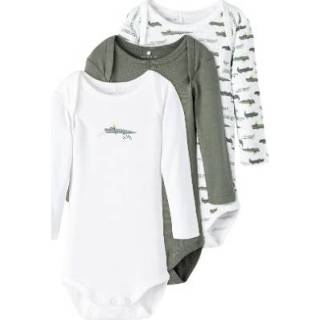 👉 Name it Lange Mouw Bodysuit 3 Pack Agave Green Krokodil