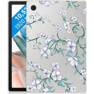 👉 Siliconen hoesje wit Samsung Galaxy Tab A8 2021 Uniek Blossom White 8720632012203