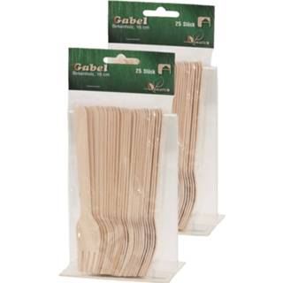 👉 Bestek houten 125x wegwerp vorken 16 cm bio/eco