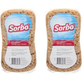 👉 Spons viscose 2x Jumbo Sorbo Schoonmaakspons / Autospons 20 X 11 Cm - Sponzen 8720147912340