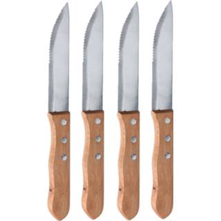 👉 Steakmes 4x stuks Steakmessen/vleesmessen bestek 24 cm