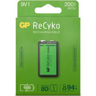 👉 Batterij active GP Recyko Oplaadbaar 9v A1 200mah 4891199199899