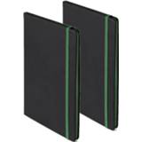👉 Notitieboek groen Set van 4x stuks notitieboekje met elastiek A5 formaat