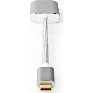 👉 DisplayPort nylon zilver active Nedis CCTB64580AL02 Usb-adapter Usb 3.2 Gen 1 Usb-c™ Male Mini 0.20 M Rond Verguld Gebreid / Cover Window Box 5412810331789