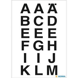 👉 Stickervel zwart kinderen Stickervellen met 36x stuks alfabet plak letters A-Z 20x20 mm