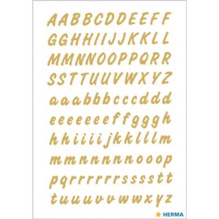 👉 Stickervel transparant goud kinderen Stickervellen 220x alfabet plak letters A-Z goud/transparant 8 mm
